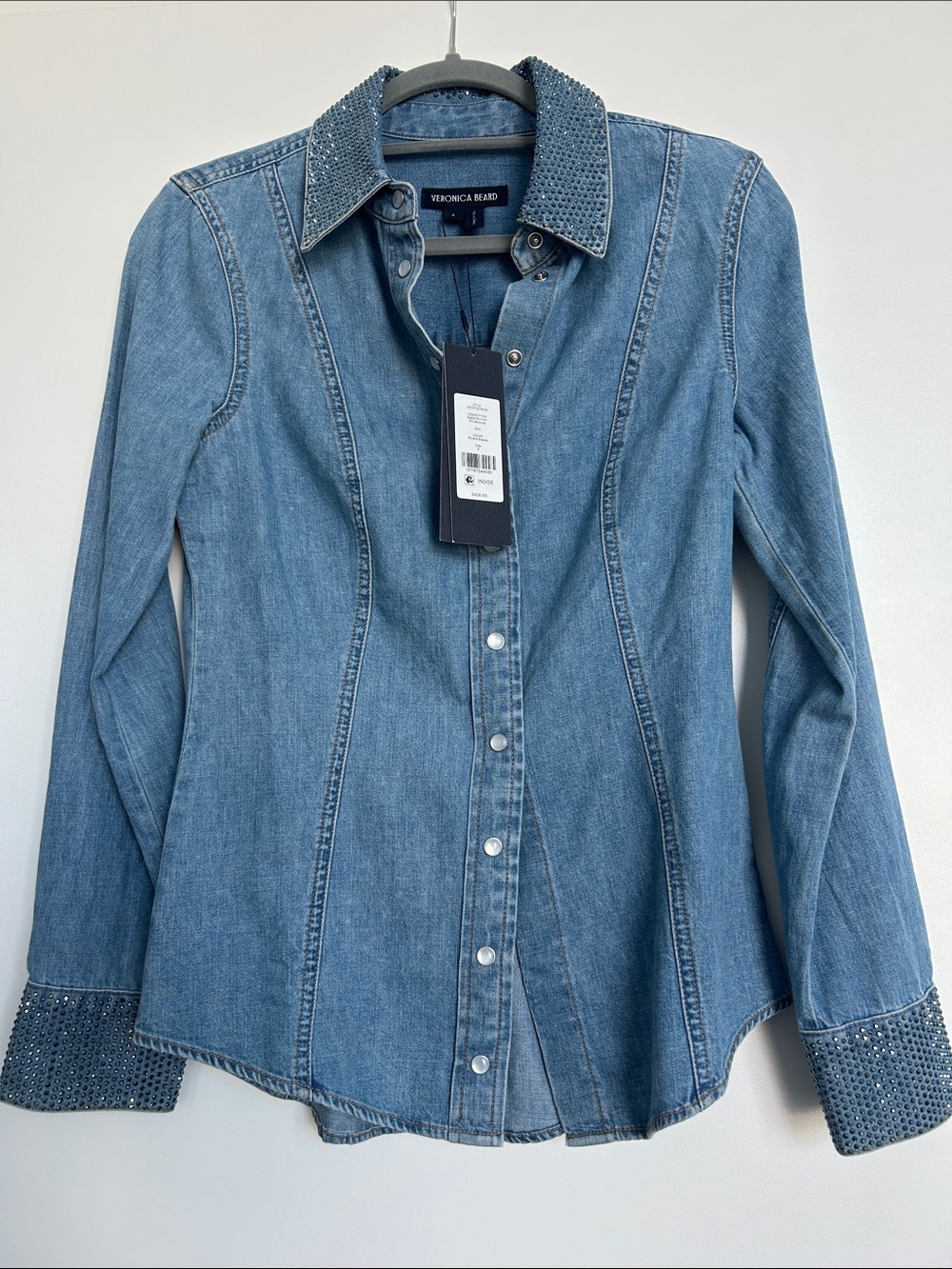 NWT Veronica Beard embellished denim shirt!